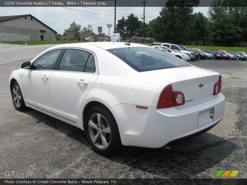 White / Titanium Gray 2008 Chevrolet Malibu LT Sedan