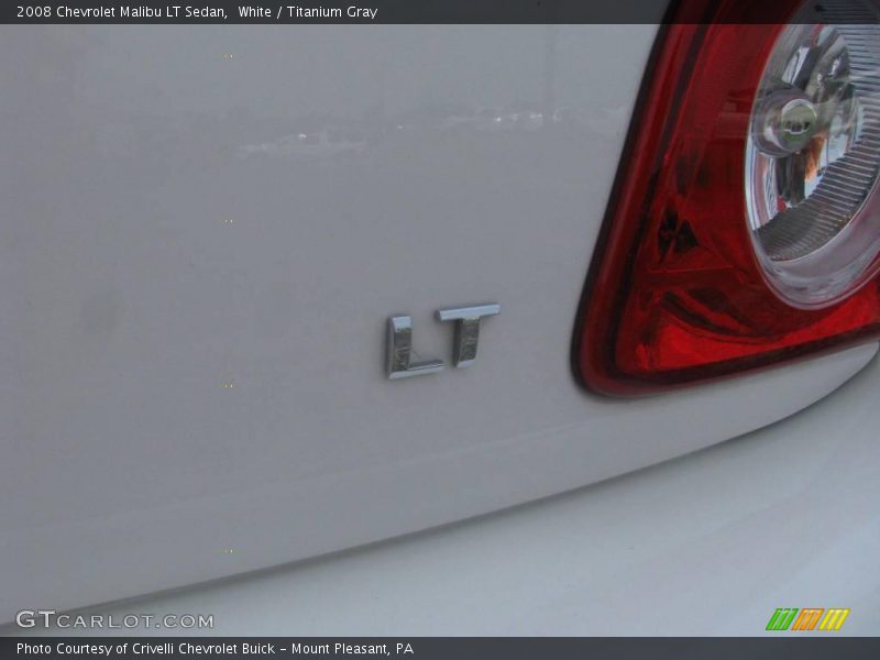 White / Titanium Gray 2008 Chevrolet Malibu LT Sedan