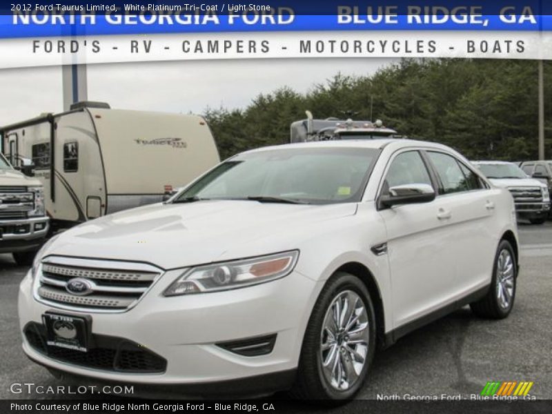 White Platinum Tri-Coat / Light Stone 2012 Ford Taurus Limited