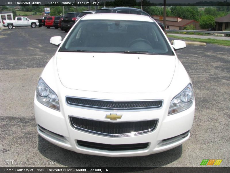 White / Titanium Gray 2008 Chevrolet Malibu LT Sedan