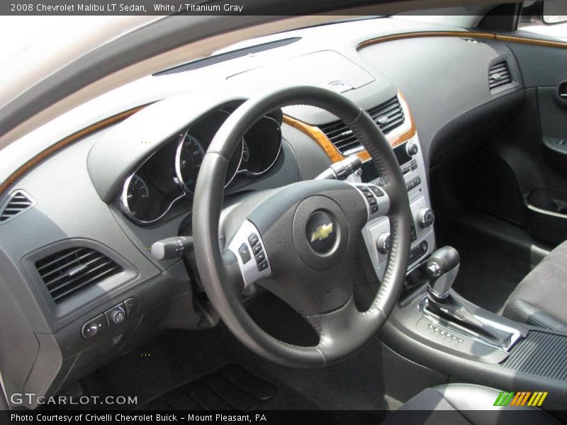White / Titanium Gray 2008 Chevrolet Malibu LT Sedan