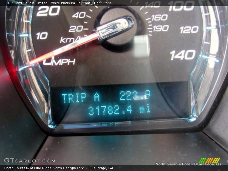 White Platinum Tri-Coat / Light Stone 2012 Ford Taurus Limited