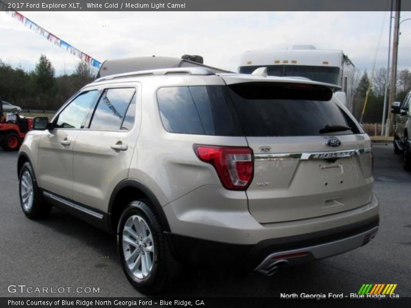 White Gold / Medium Light Camel 2017 Ford Explorer XLT