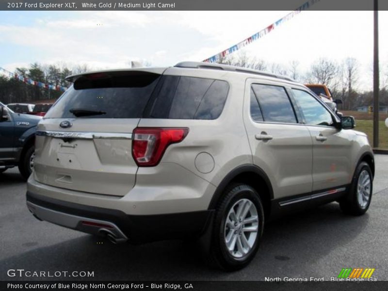 White Gold / Medium Light Camel 2017 Ford Explorer XLT