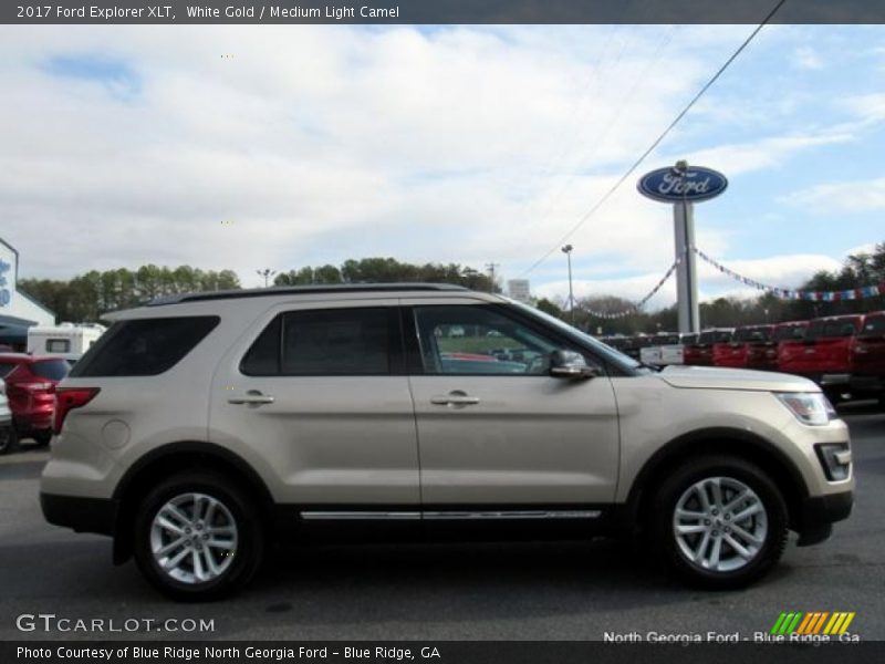 White Gold / Medium Light Camel 2017 Ford Explorer XLT