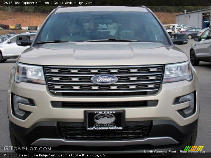 White Gold / Medium Light Camel 2017 Ford Explorer XLT