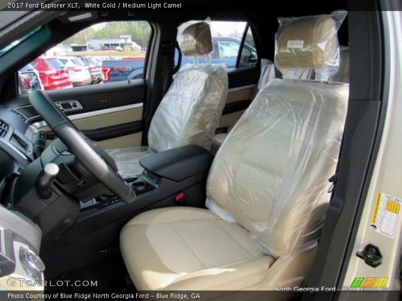 White Gold / Medium Light Camel 2017 Ford Explorer XLT