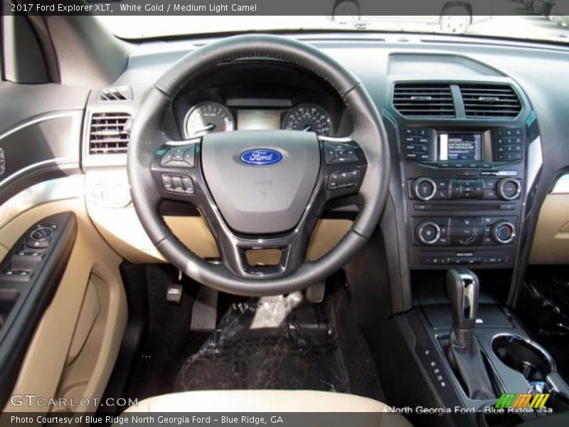 White Gold / Medium Light Camel 2017 Ford Explorer XLT