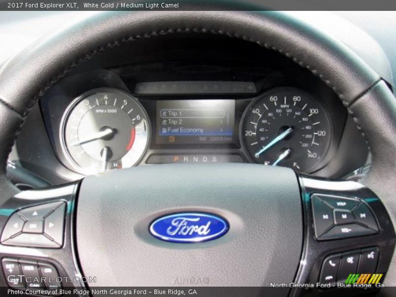 White Gold / Medium Light Camel 2017 Ford Explorer XLT