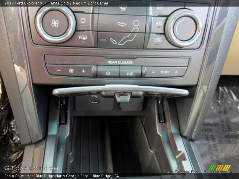 White Gold / Medium Light Camel 2017 Ford Explorer XLT