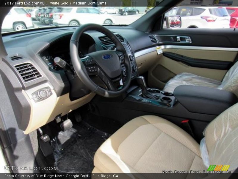 White Gold / Medium Light Camel 2017 Ford Explorer XLT