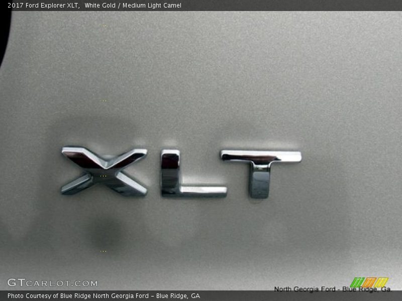 White Gold / Medium Light Camel 2017 Ford Explorer XLT