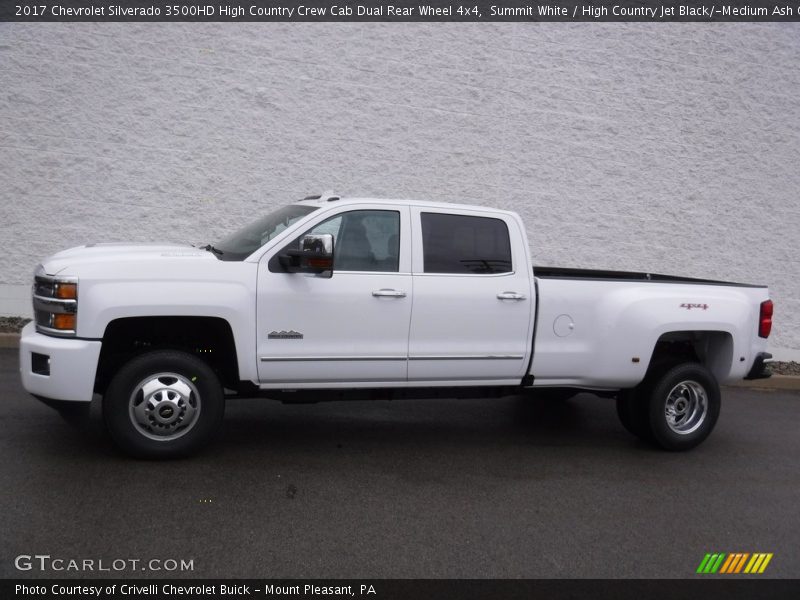 Summit White / High Country Jet Black/­Medium Ash Gray Accent 2017 Chevrolet Silverado 3500HD High Country Crew Cab Dual Rear Wheel 4x4