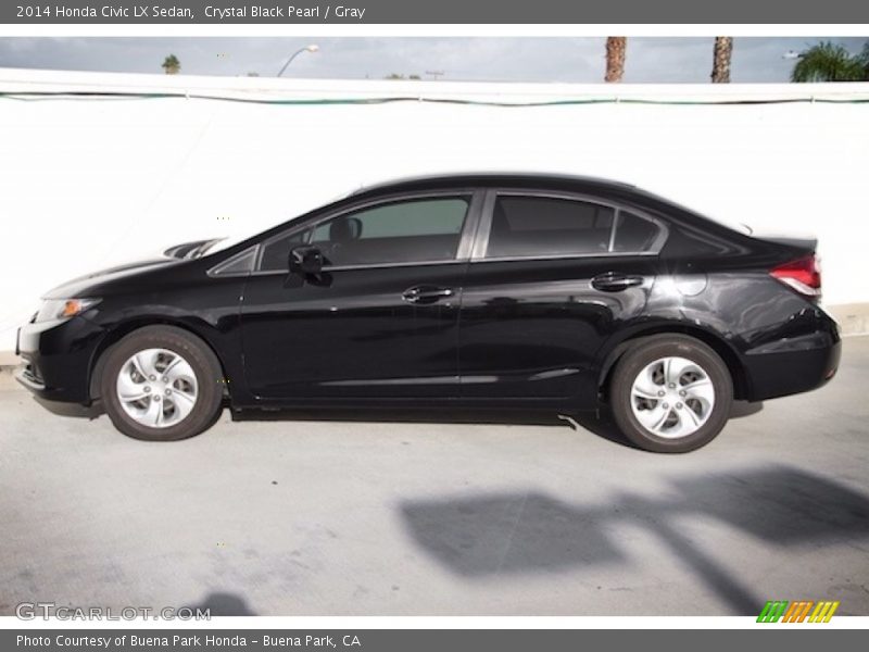 Crystal Black Pearl / Gray 2014 Honda Civic LX Sedan