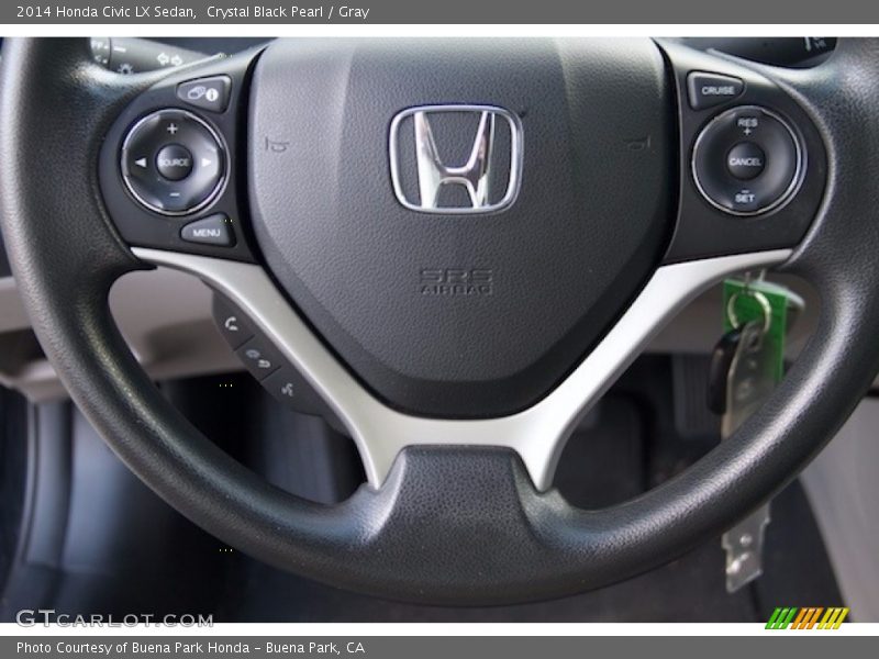 Crystal Black Pearl / Gray 2014 Honda Civic LX Sedan