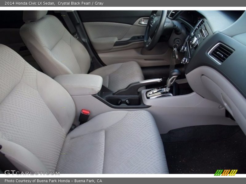 Crystal Black Pearl / Gray 2014 Honda Civic LX Sedan