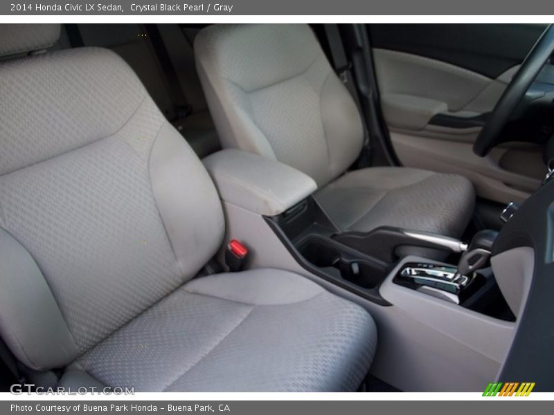 Crystal Black Pearl / Gray 2014 Honda Civic LX Sedan
