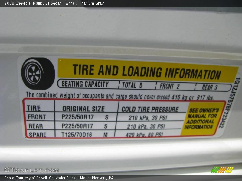 White / Titanium Gray 2008 Chevrolet Malibu LT Sedan