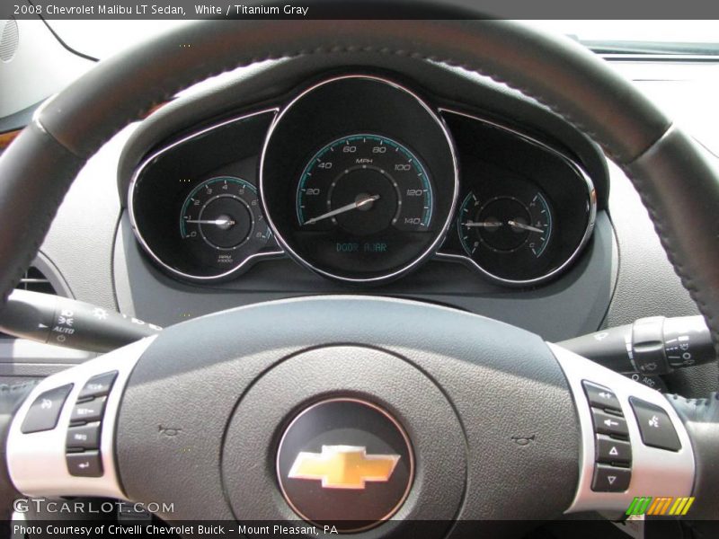White / Titanium Gray 2008 Chevrolet Malibu LT Sedan