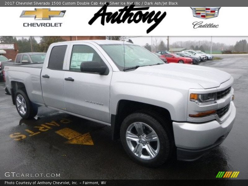 Silver Ice Metallic / Dark Ash/Jet Black 2017 Chevrolet Silverado 1500 Custom Double Cab 4x4