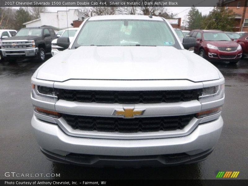 Silver Ice Metallic / Dark Ash/Jet Black 2017 Chevrolet Silverado 1500 Custom Double Cab 4x4