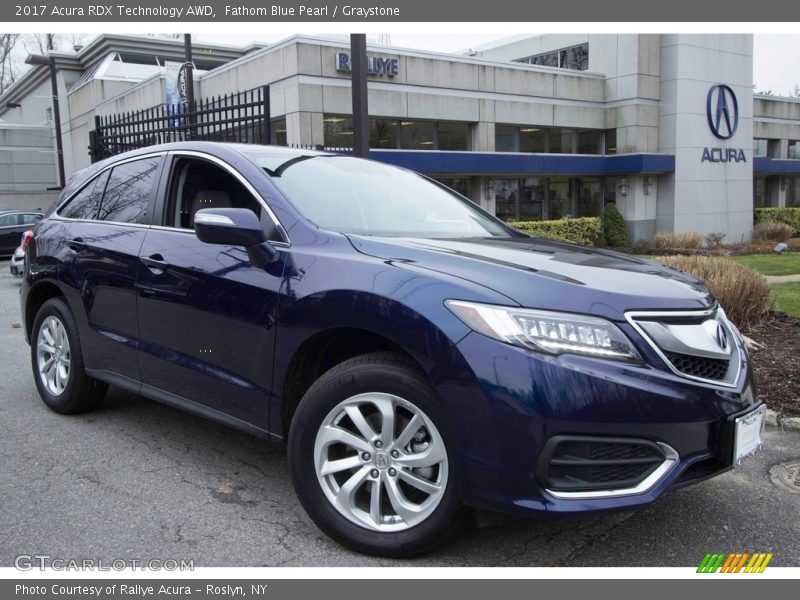 Fathom Blue Pearl / Graystone 2017 Acura RDX Technology AWD