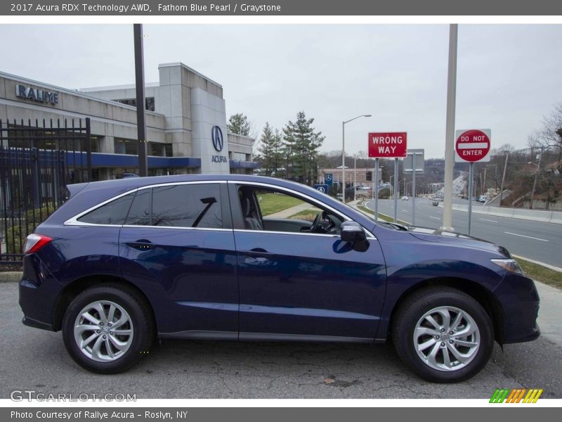 Fathom Blue Pearl / Graystone 2017 Acura RDX Technology AWD