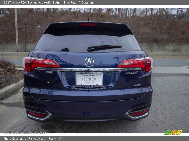 Fathom Blue Pearl / Graystone 2017 Acura RDX Technology AWD