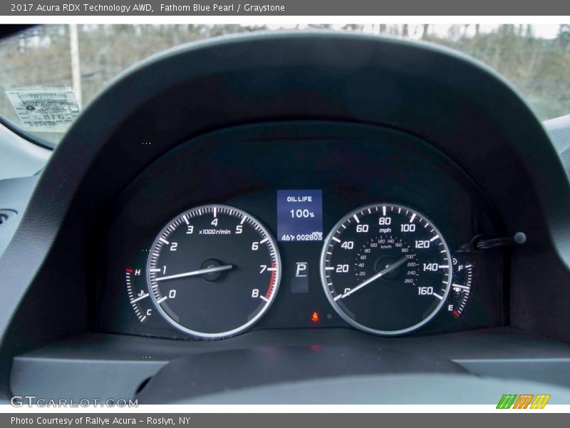 Fathom Blue Pearl / Graystone 2017 Acura RDX Technology AWD