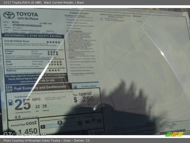 Black Current Metallic / Black 2017 Toyota RAV4 LE AWD