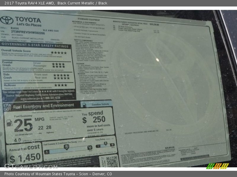 Black Current Metallic / Black 2017 Toyota RAV4 XLE AWD