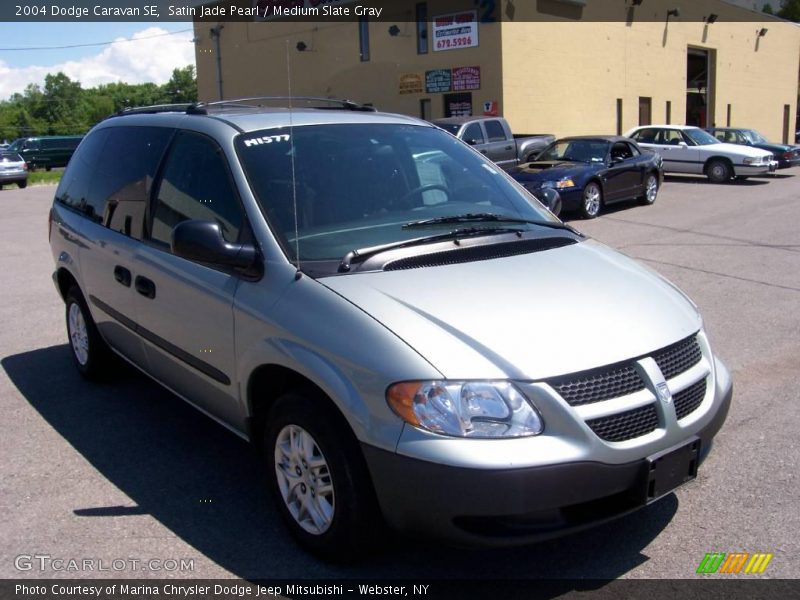 Satin Jade Pearl / Medium Slate Gray 2004 Dodge Caravan SE