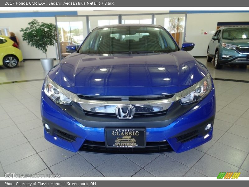 Aegean Blue Metallic / Black 2017 Honda Civic EX-T Sedan