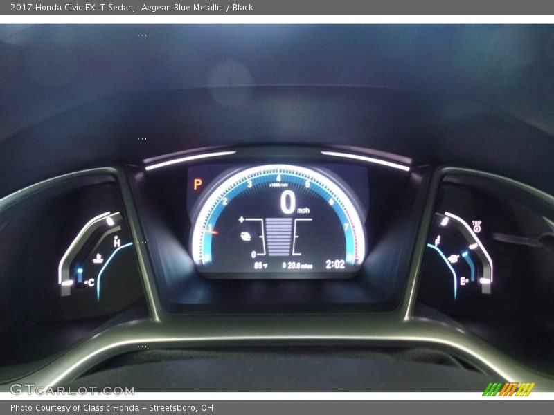 Aegean Blue Metallic / Black 2017 Honda Civic EX-T Sedan