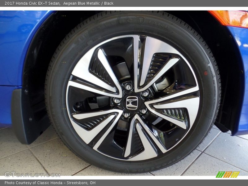 Aegean Blue Metallic / Black 2017 Honda Civic EX-T Sedan