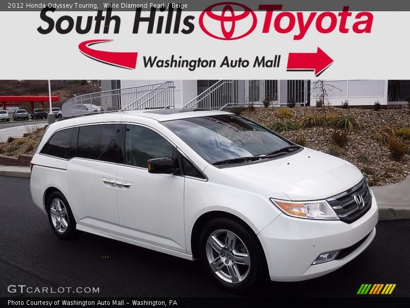 White Diamond Pearl / Beige 2012 Honda Odyssey Touring