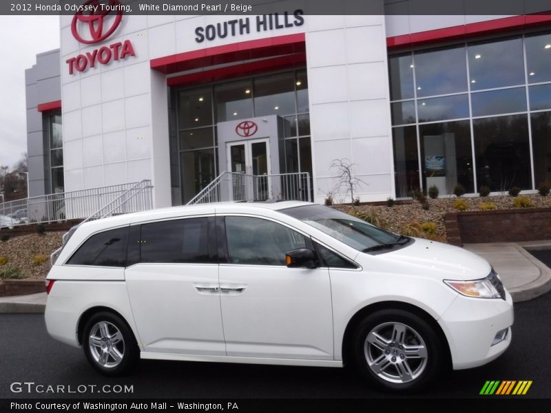 White Diamond Pearl / Beige 2012 Honda Odyssey Touring