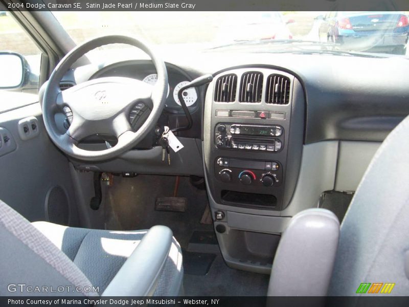 Satin Jade Pearl / Medium Slate Gray 2004 Dodge Caravan SE