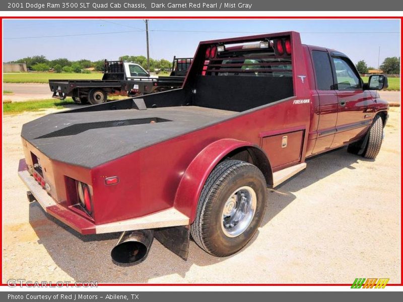 Dark Garnet Red Pearl / Mist Gray 2001 Dodge Ram 3500 SLT Quad Cab Chassis