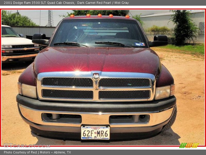 Dark Garnet Red Pearl / Mist Gray 2001 Dodge Ram 3500 SLT Quad Cab Chassis