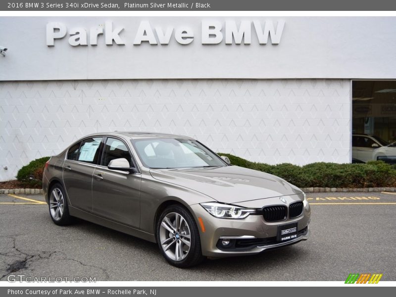 Platinum Silver Metallic / Black 2016 BMW 3 Series 340i xDrive Sedan