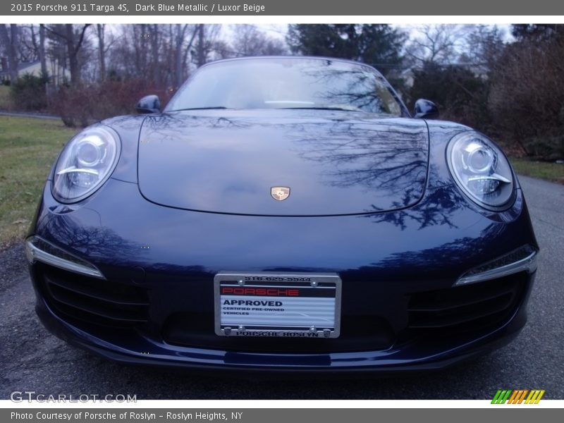 Dark Blue Metallic / Luxor Beige 2015 Porsche 911 Targa 4S