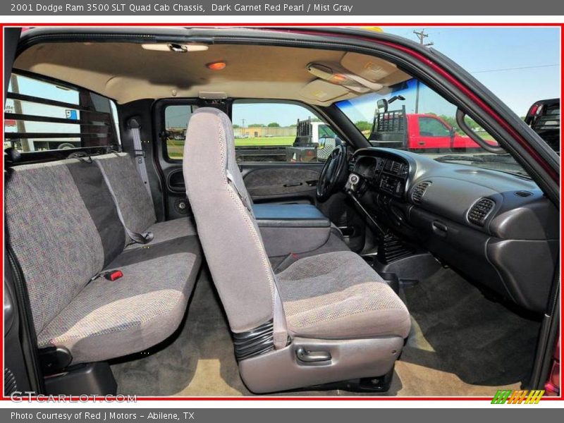 Dark Garnet Red Pearl / Mist Gray 2001 Dodge Ram 3500 SLT Quad Cab Chassis