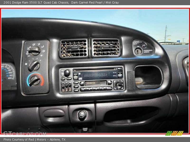 Dark Garnet Red Pearl / Mist Gray 2001 Dodge Ram 3500 SLT Quad Cab Chassis