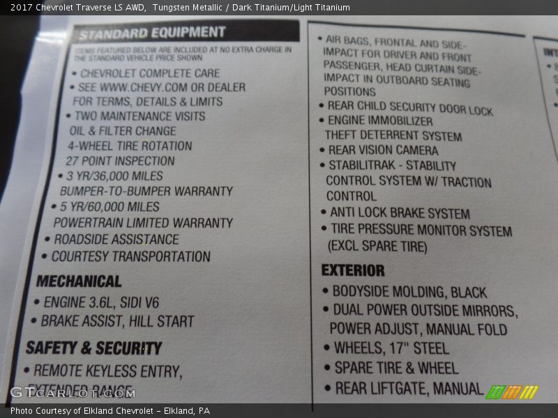 Tungsten Metallic / Dark Titanium/Light Titanium 2017 Chevrolet Traverse LS AWD