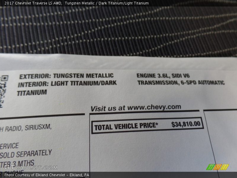 Tungsten Metallic / Dark Titanium/Light Titanium 2017 Chevrolet Traverse LS AWD