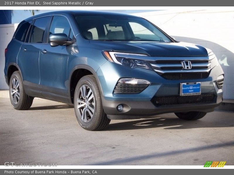 Steel Sapphire Metallic / Gray 2017 Honda Pilot EX