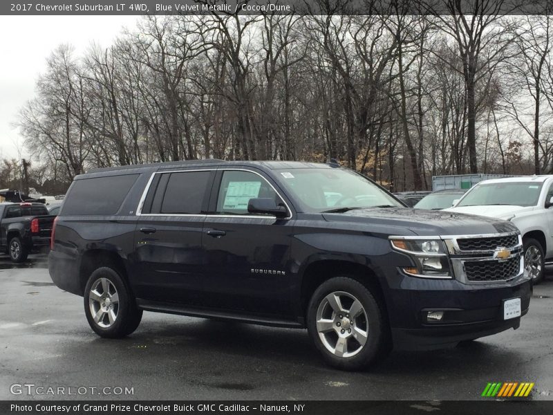 Blue Velvet Metallic / Cocoa/Dune 2017 Chevrolet Suburban LT 4WD