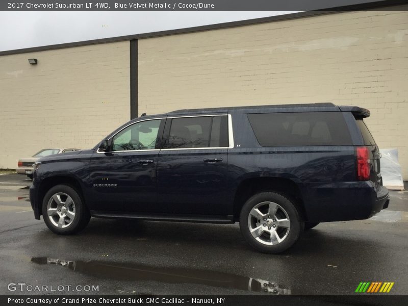 Blue Velvet Metallic / Cocoa/Dune 2017 Chevrolet Suburban LT 4WD