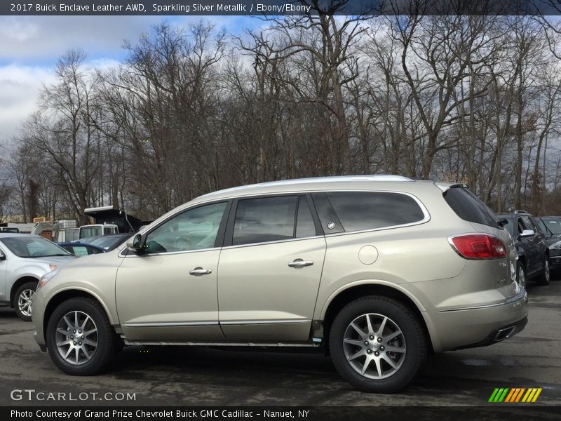 Sparkling Silver Metallic / Ebony/Ebony 2017 Buick Enclave Leather AWD